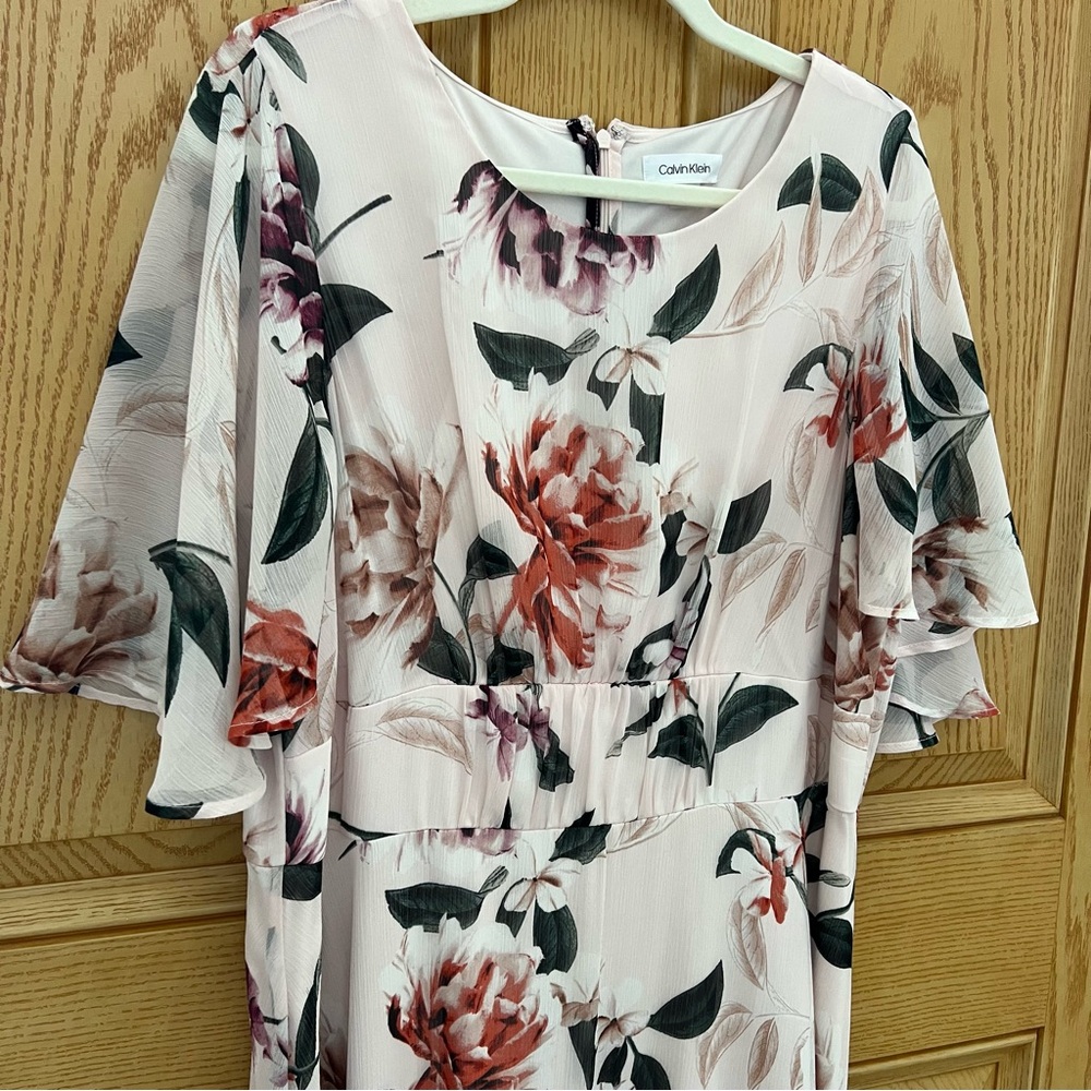 Calvin Klein Floral Chiffon Dress size 16 - Picture 4 of 8